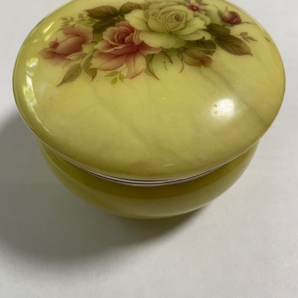 Alabaster hinged trinket box VINTAGE - Picture 2 of 6